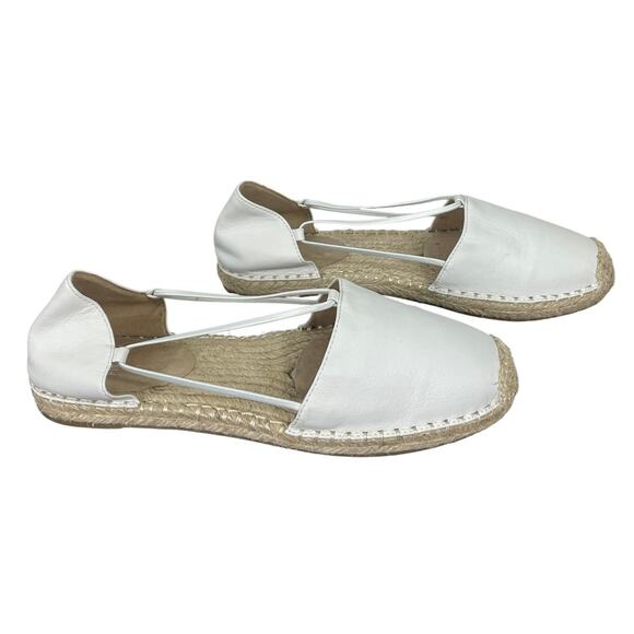 Eileen Fisher Lee Washed Leather D'orsay Espadrille Flats White Leather Size 8.5 - Picture 4 of 12